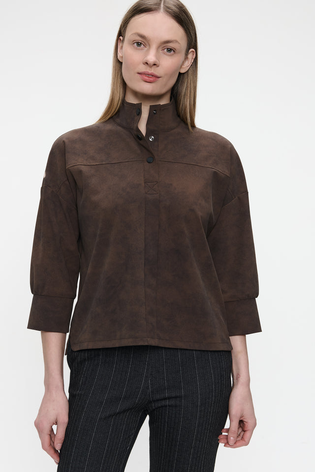 Angelika top technical jersey | Brown