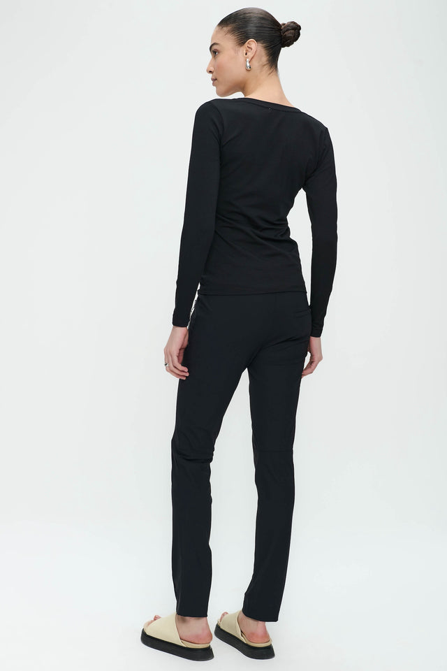 Pants Emma-straight leg fit Technical Jersey | Black