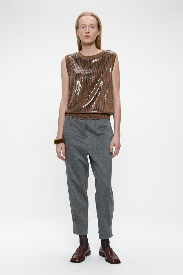 Pallino sequins top | Gold