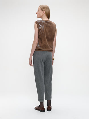 Pallino sequins top | Gold