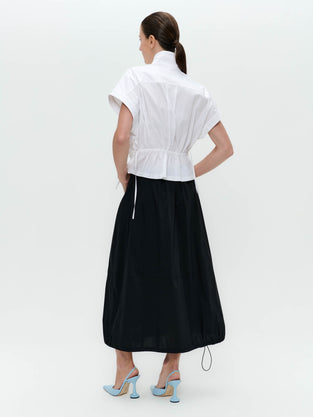 Maud cotton poplin skirt | Black