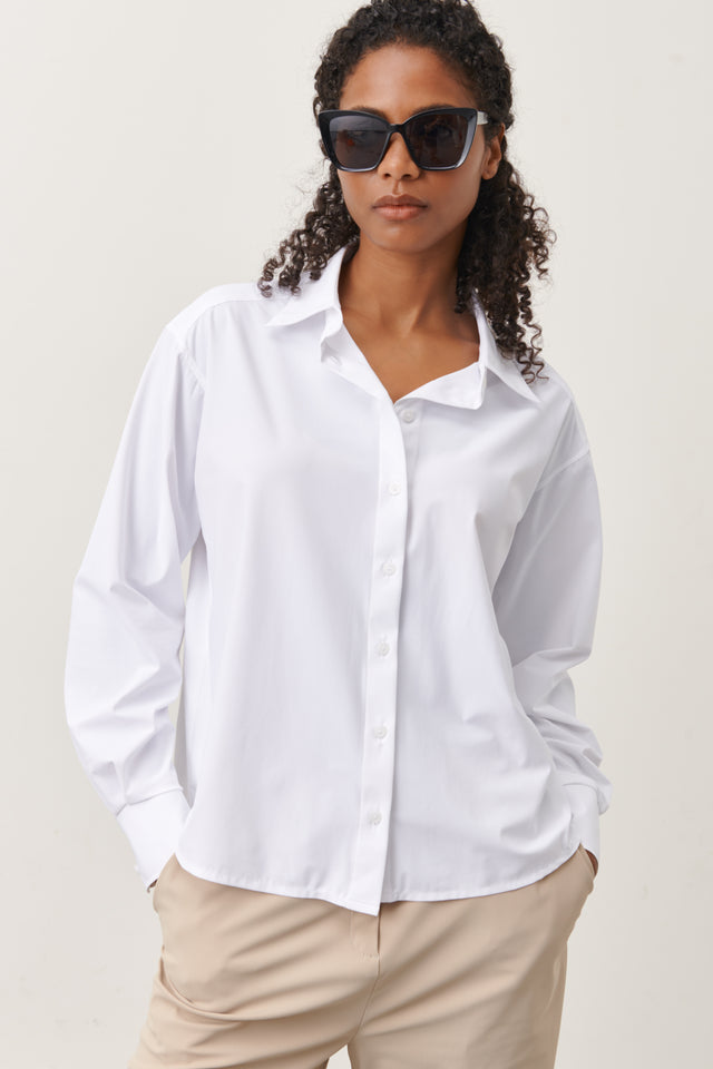 Ivona Blouse Technical Jersey | White