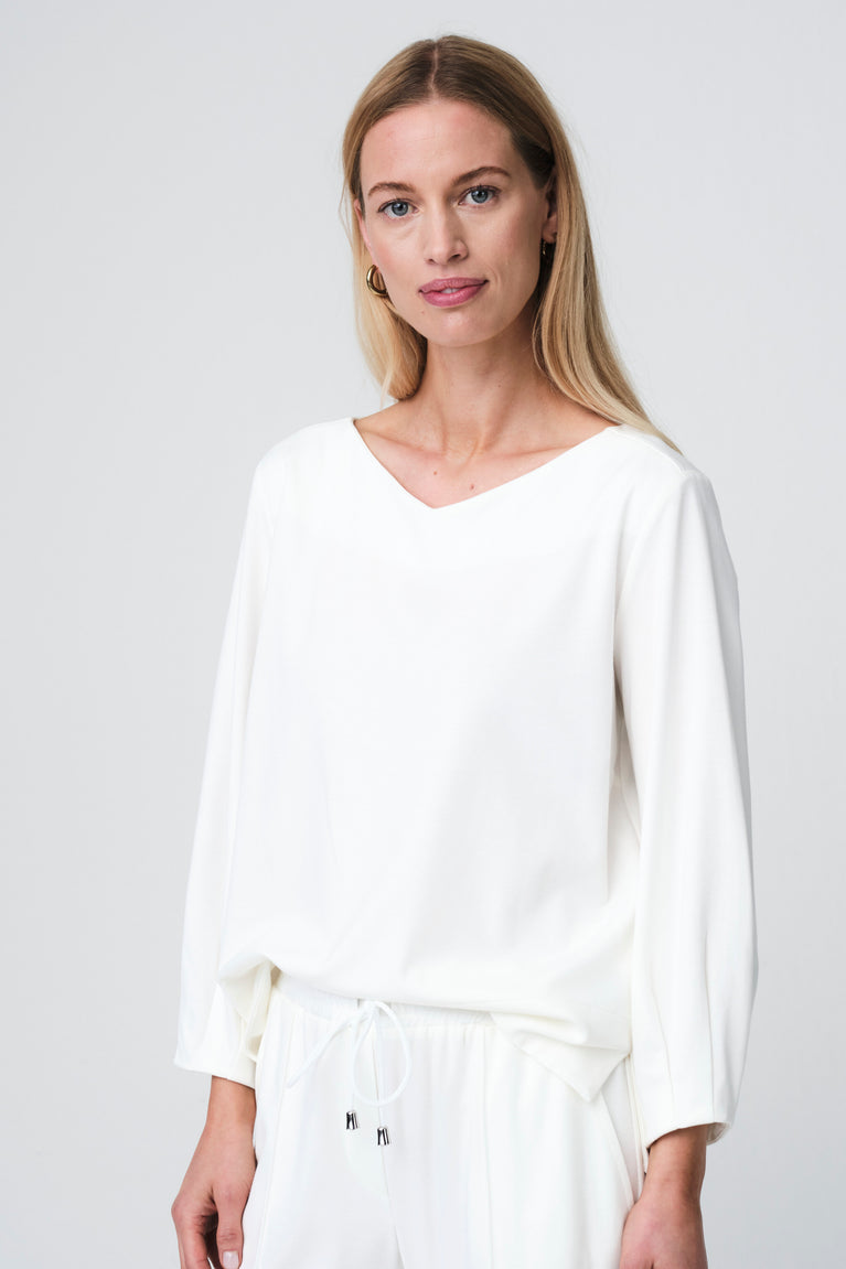 Adelia blouse soft Punto Milano jersay | Panna