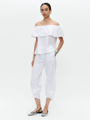 Diane cotton mix top | White
