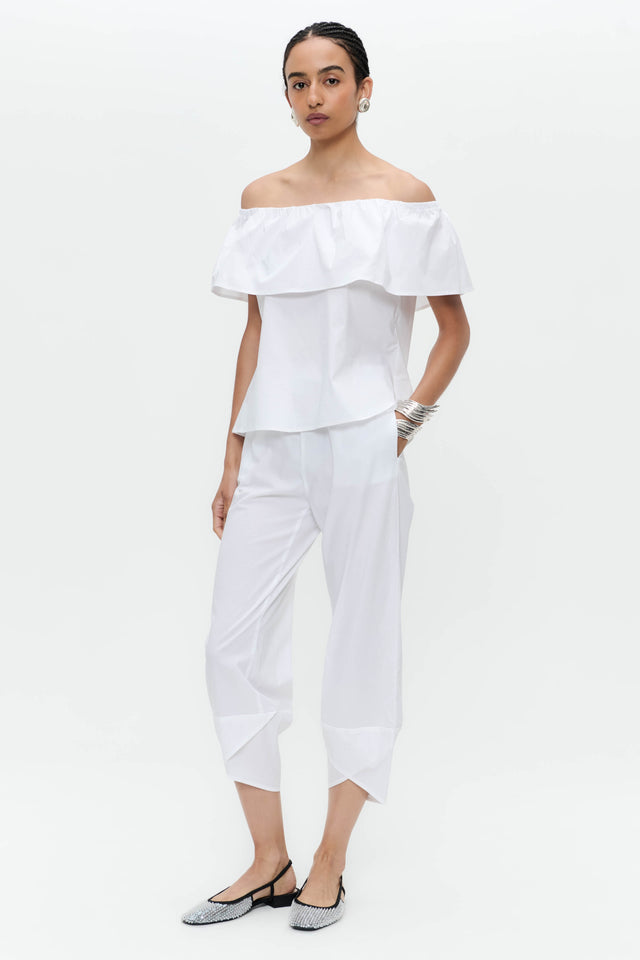 Diane cotton mix top | White