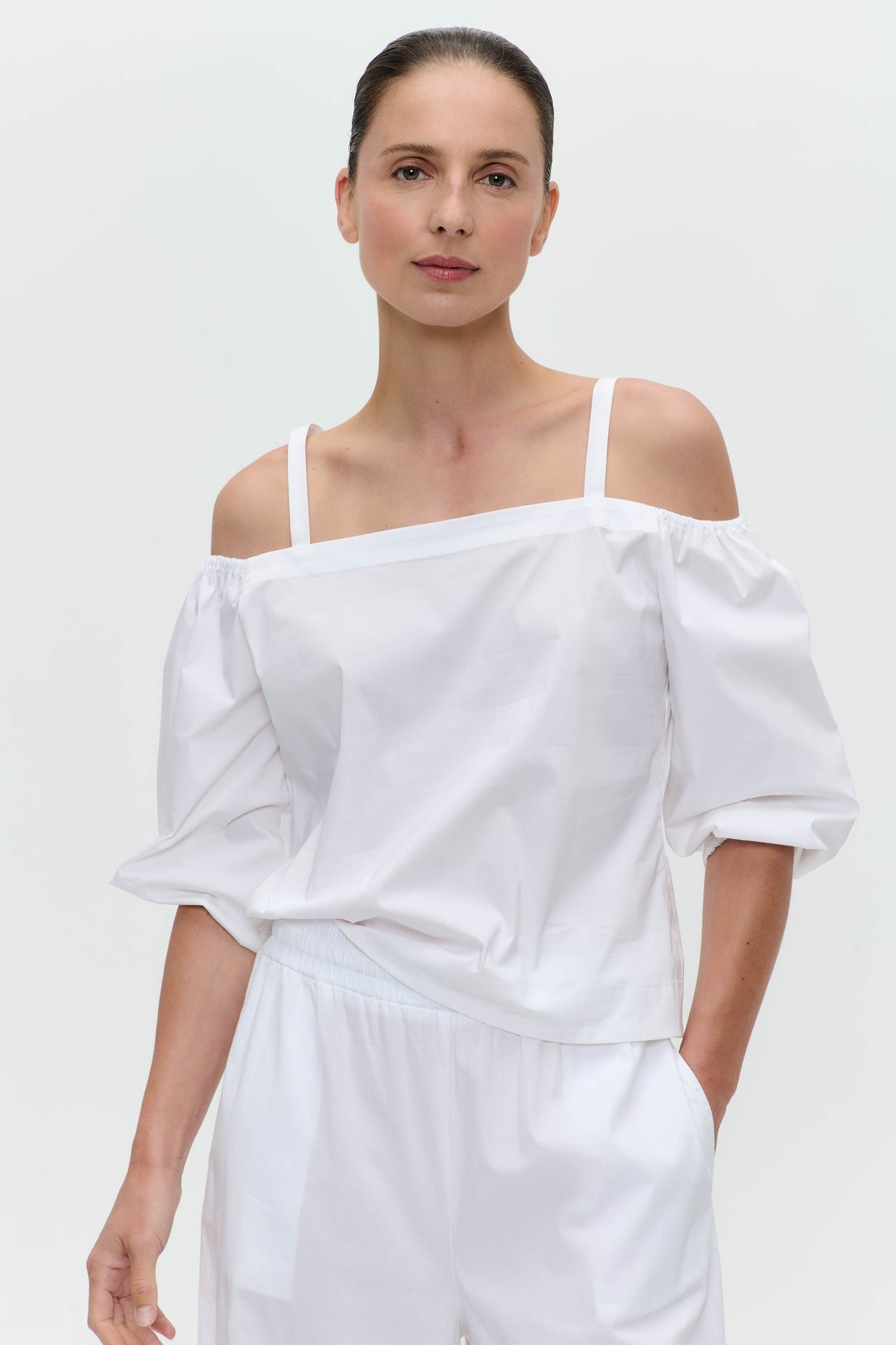 Samira cotton mix top | White