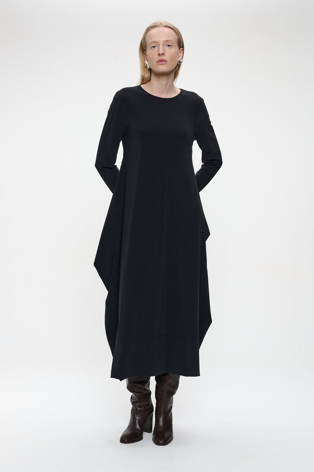 Isabel dress LS technical jersey | Black