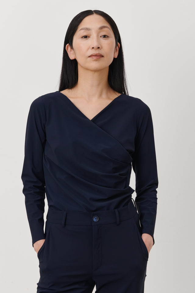 Alise Blouse Technical Jersey | Blue