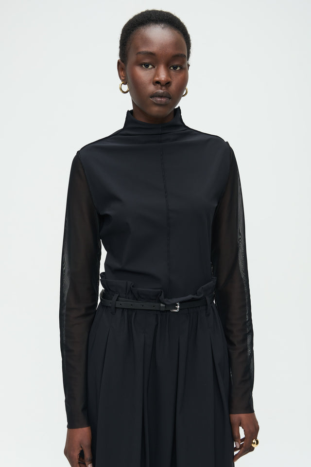 Zara Top Technical Jersey | Black