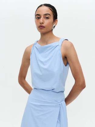 Marika strech technical jersey top | Mid Blue
