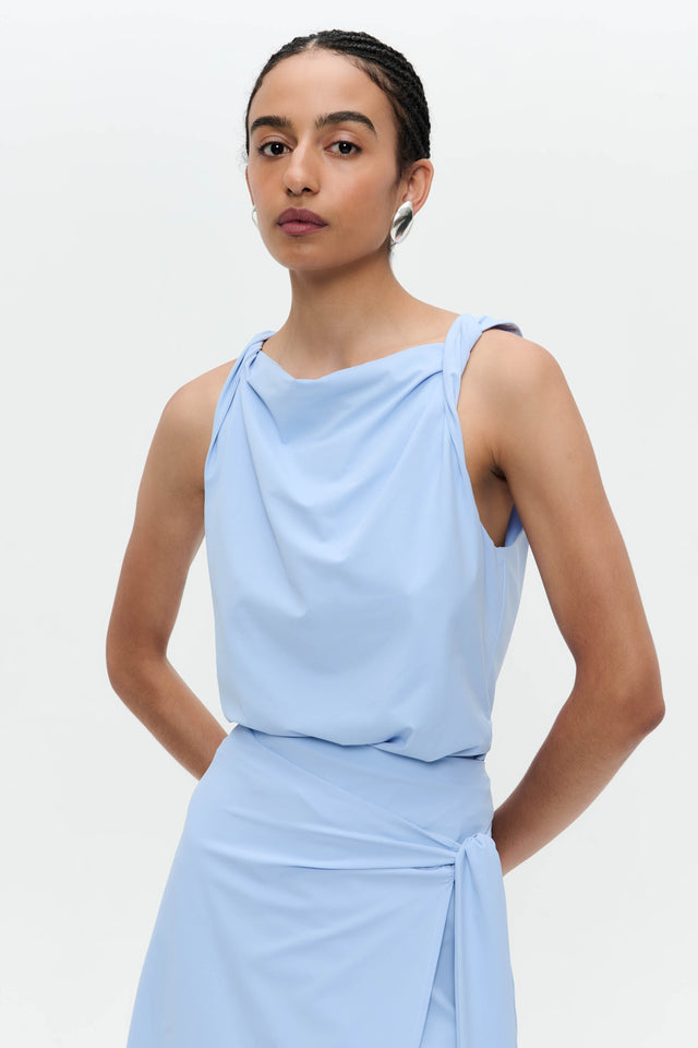Marika strech technical jersey top | Mid Blue