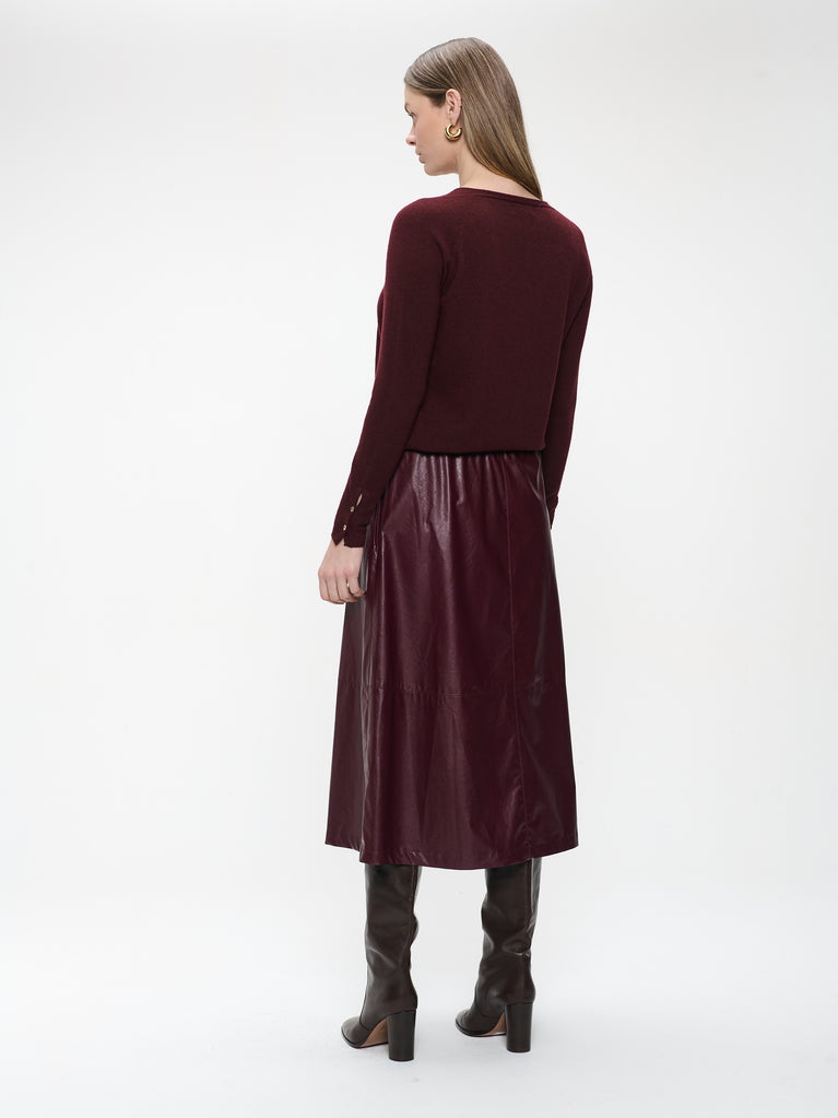 Nitty eco leather skirt | Bordo