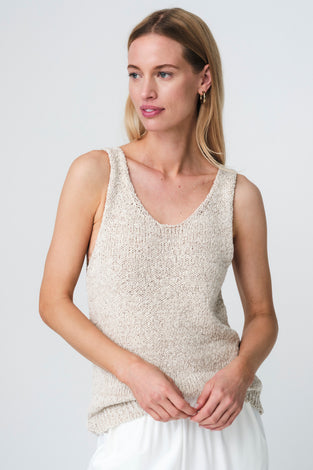 Top cotton E26119 | Beige