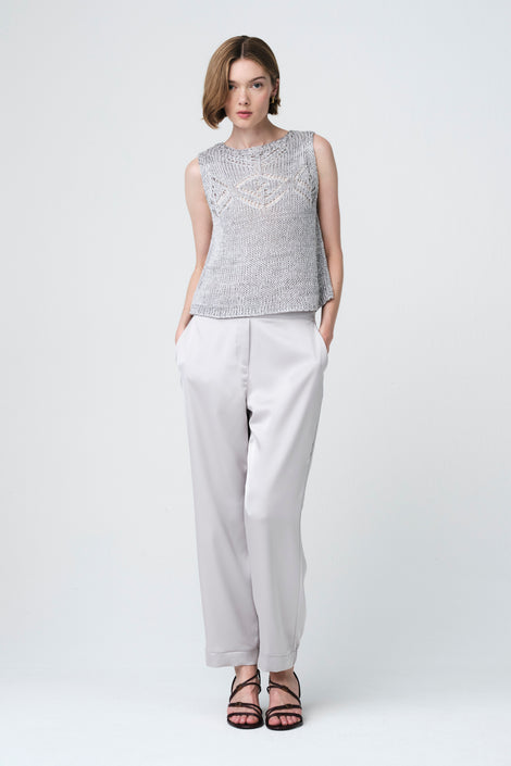 Sebastian saten pants | Grigio