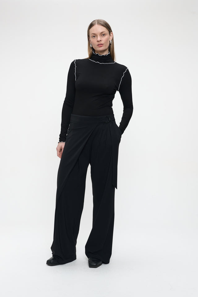Janice viscose top | Black White
