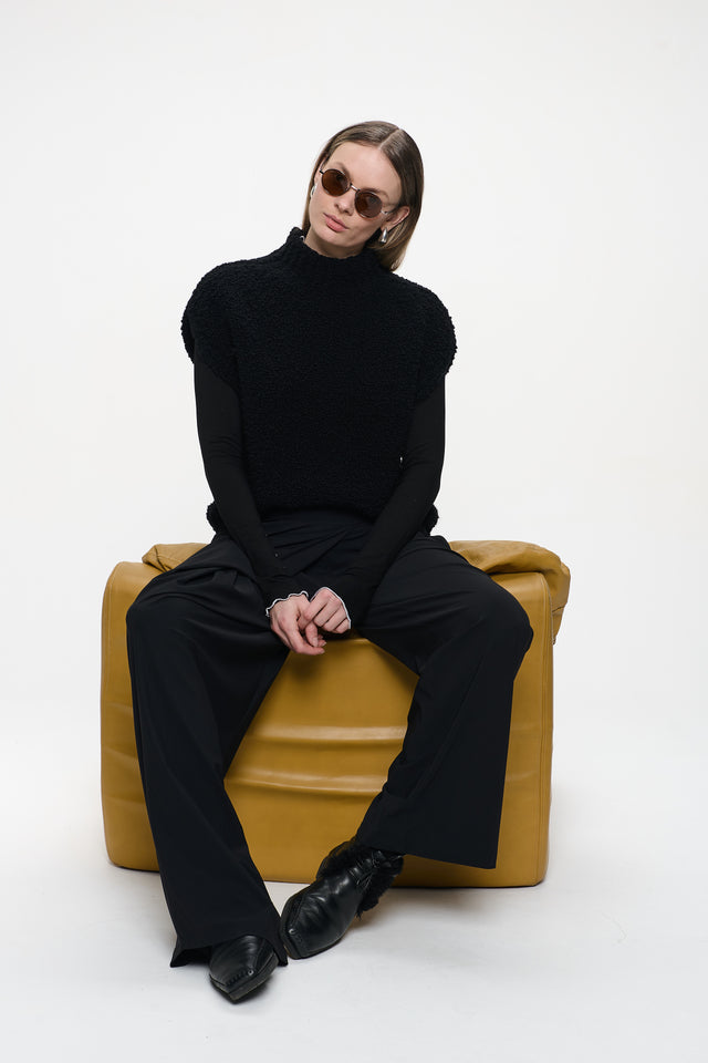 Coarse Boucle vest | Black