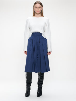 Raffaele poplin skirt | Blue