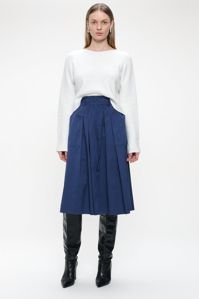 Raffaele poplin skirt | Blue
