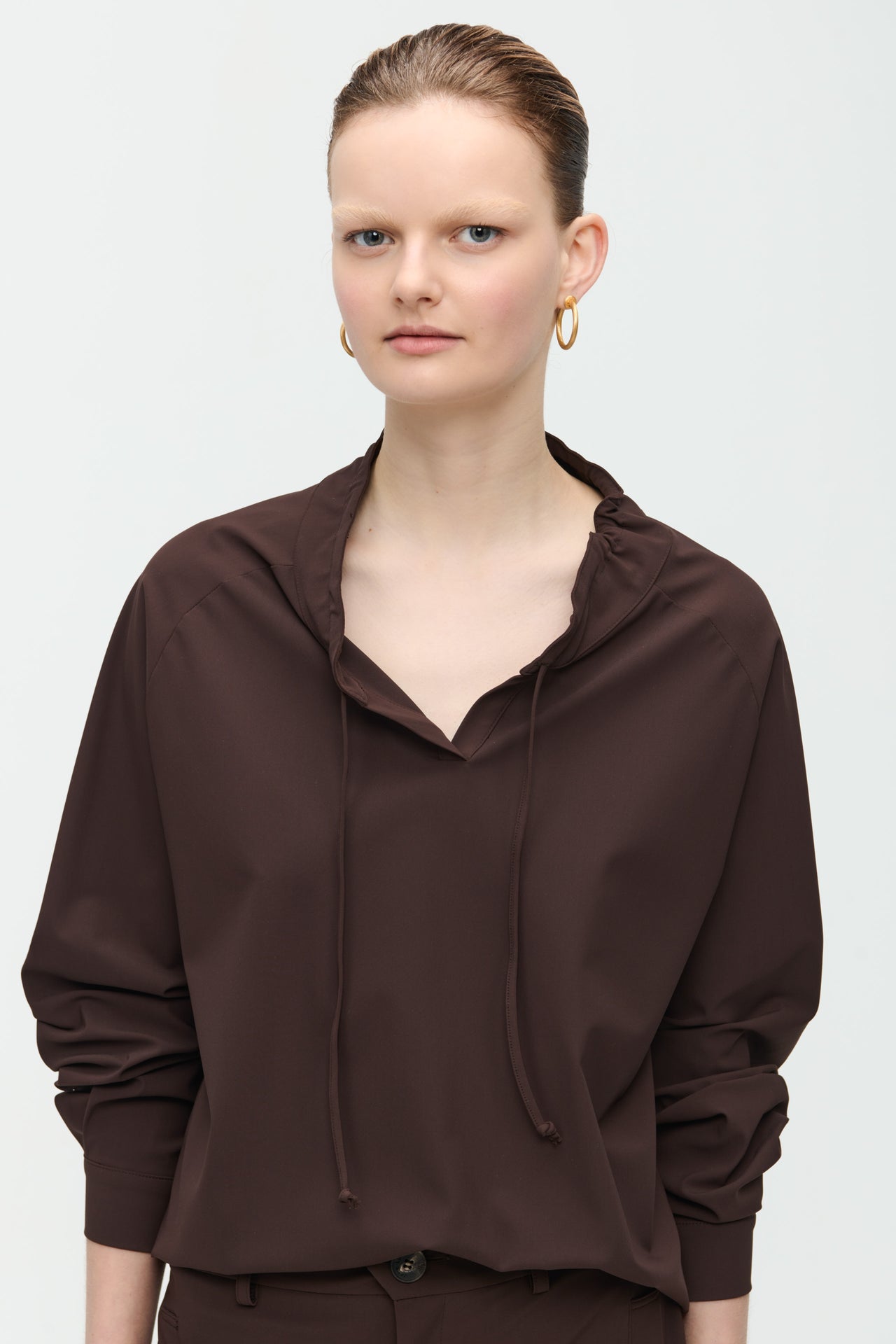 Dora Top Technical Jersey | Dark Brown