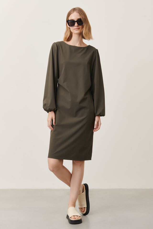 Silke Dress Technical Jersey | Army