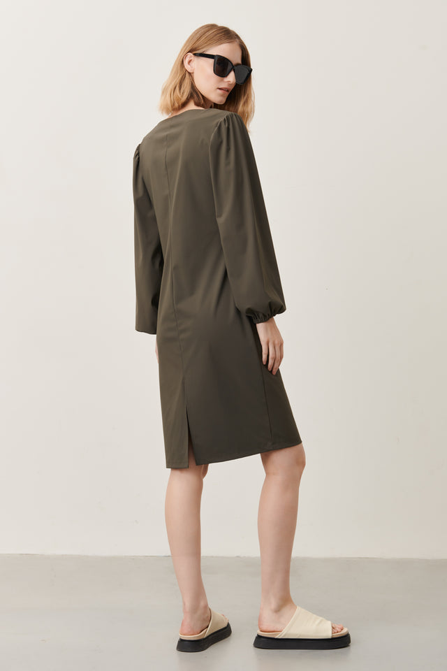 Silke Dress Technical Jersey | Army