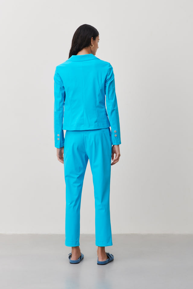 Atina Blazer Technical Jersey | Light Blue