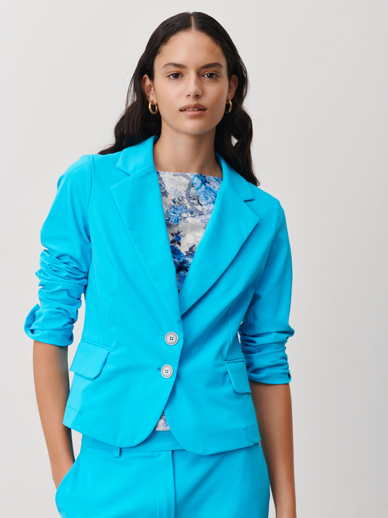 Atina Blazer Technical Jersey | Light Blue