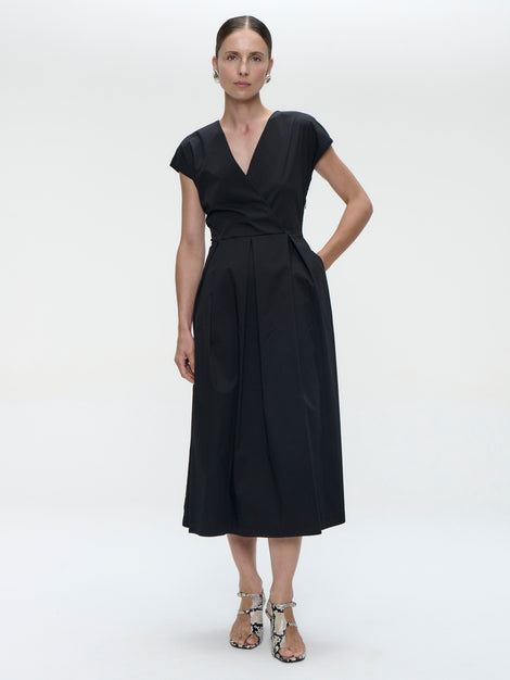 Poplin long dress 2945 | Black