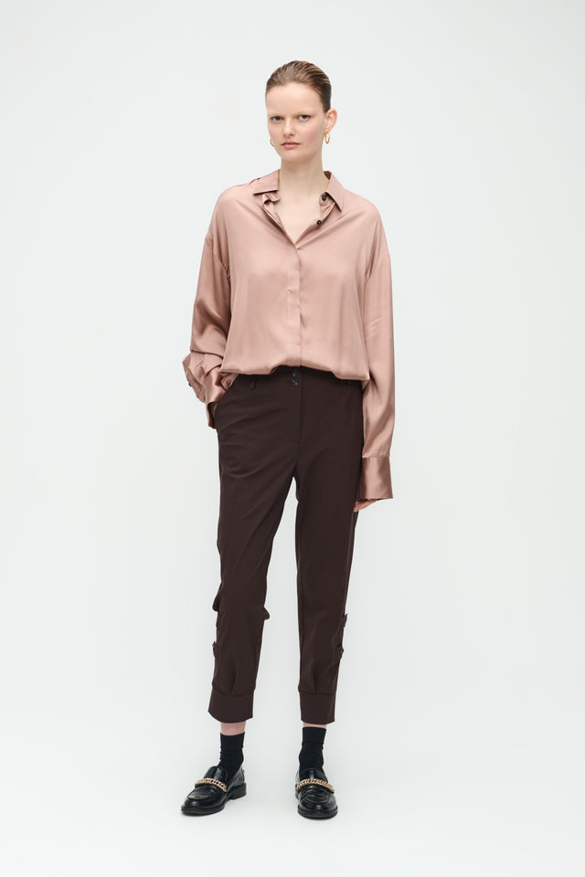 Delia Pants Technical Jersey | Dark Brown
