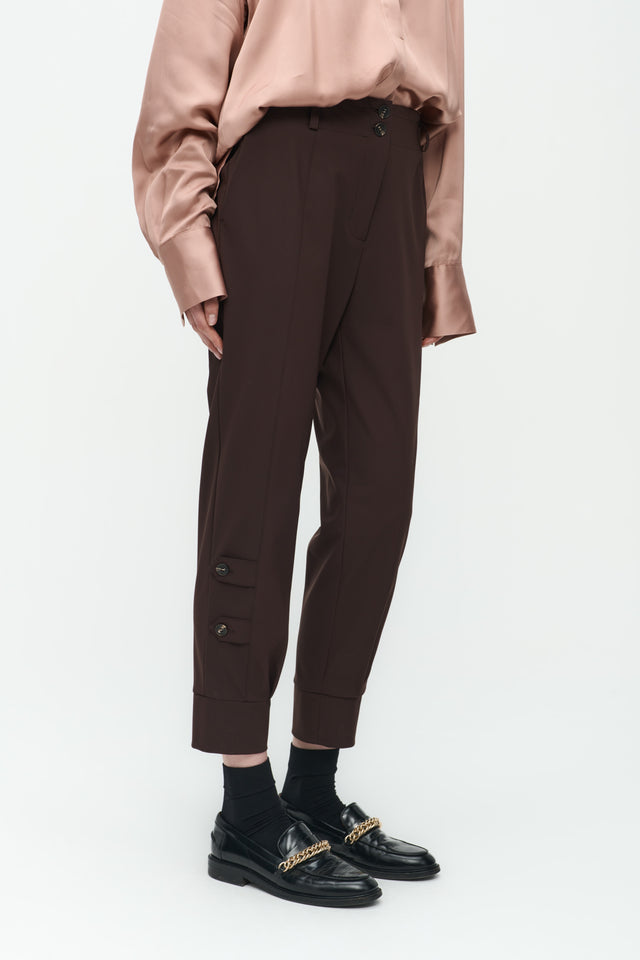 Delia Pants Technical Jersey | Dark Brown