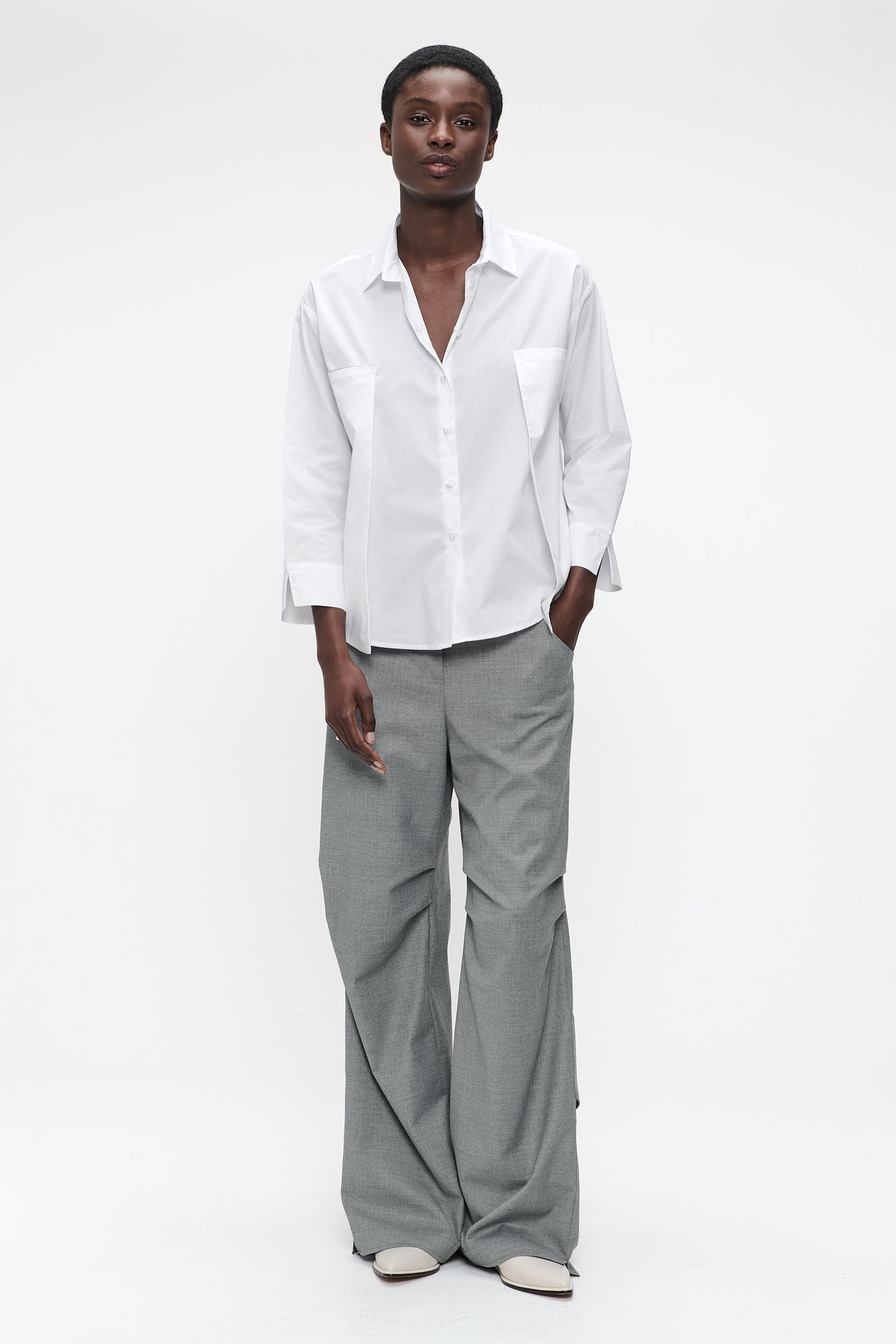 Limone studio poplin blouse | White