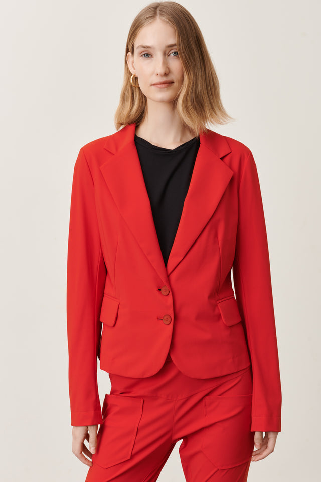 Atina Blazer Technical Jersey | Red