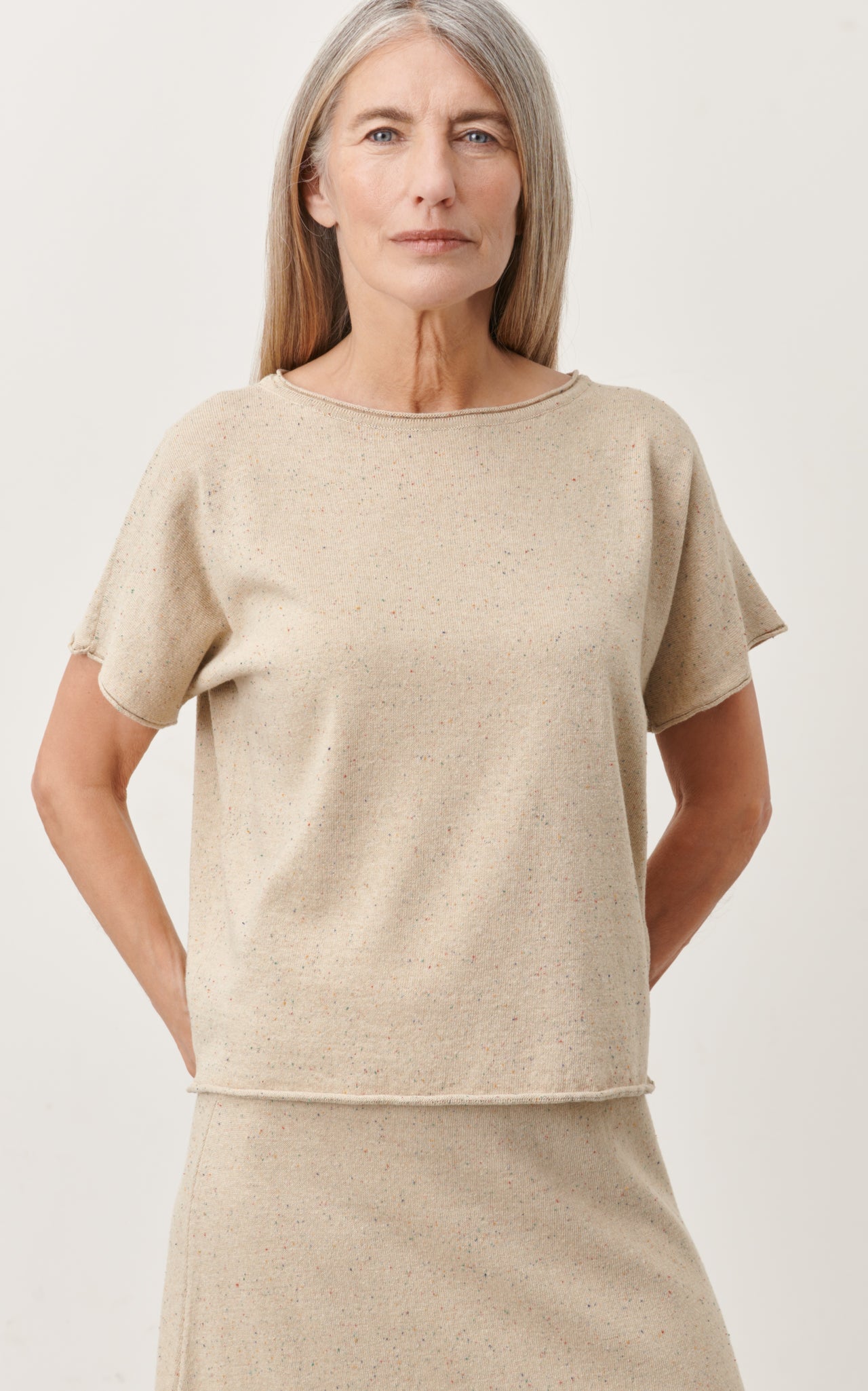 Clay PU top | Beige Melange