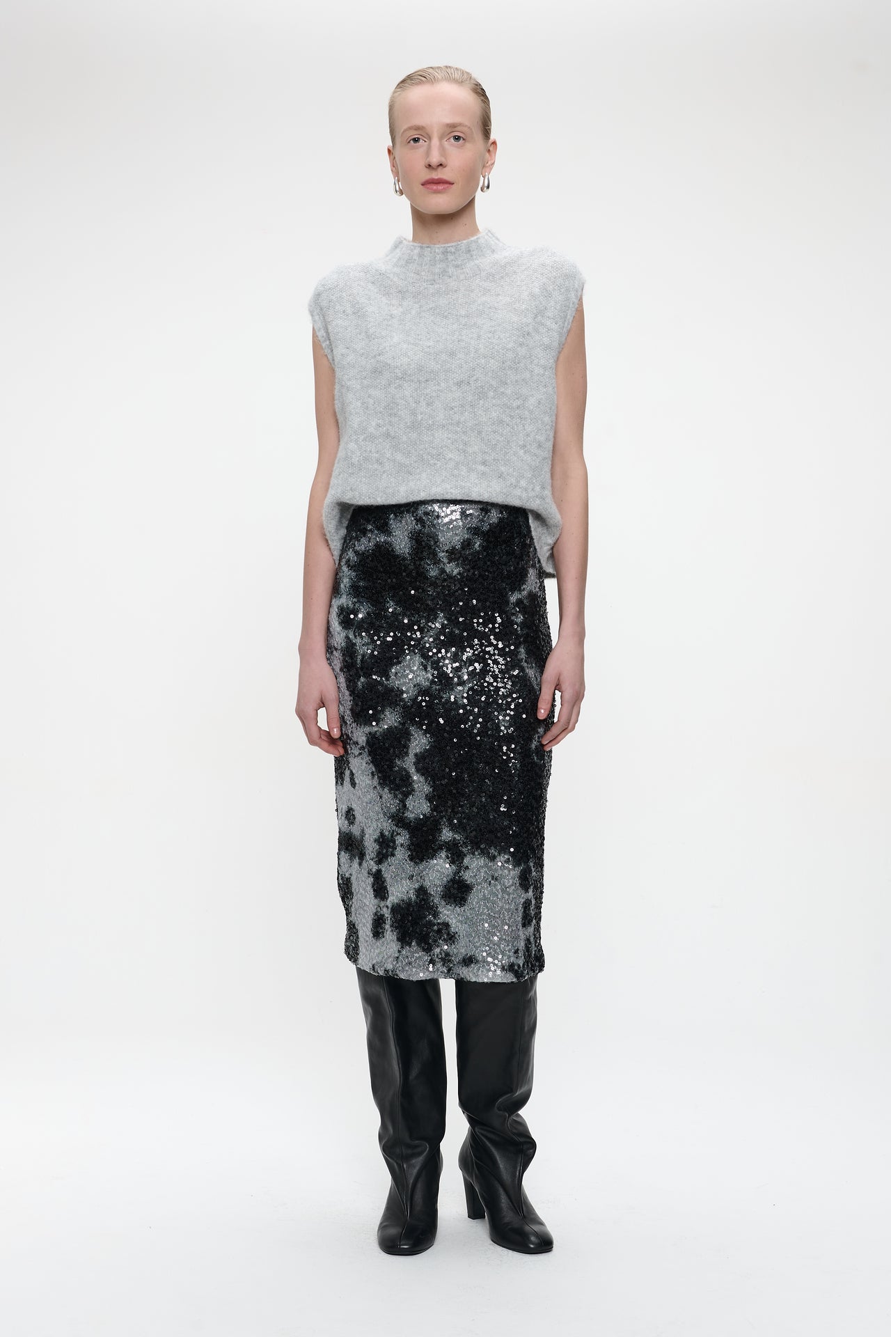 Dionisia sequins skirt | Black Silver