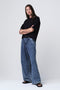 Pamela jersay/tafeta mix blouse | Blue