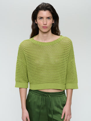 Cotton fibers pullover 25019 | Green