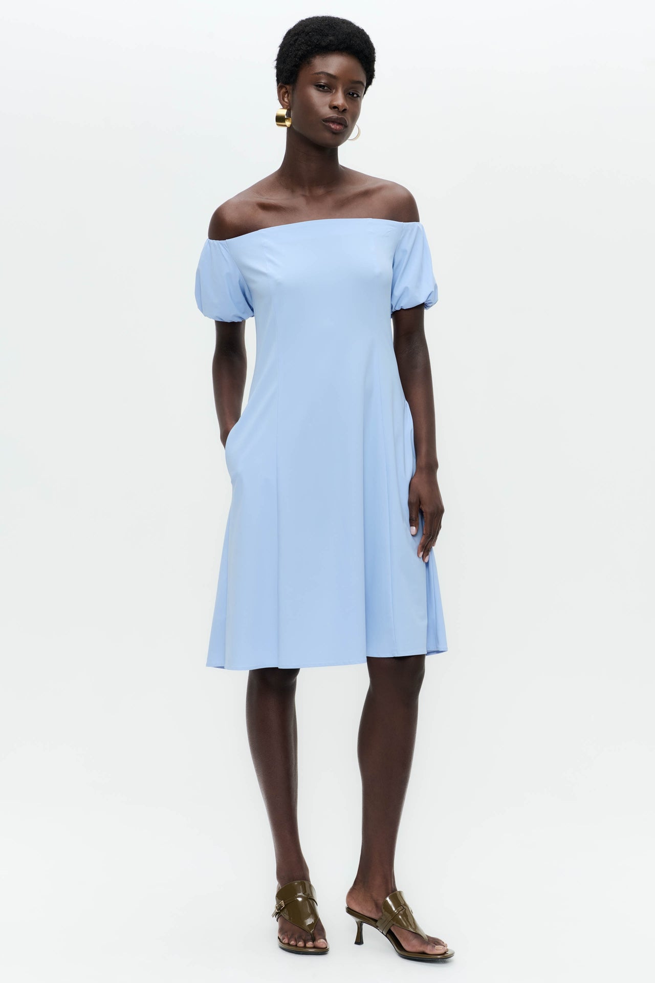 Goldie dress technical jersey | Mid Blue