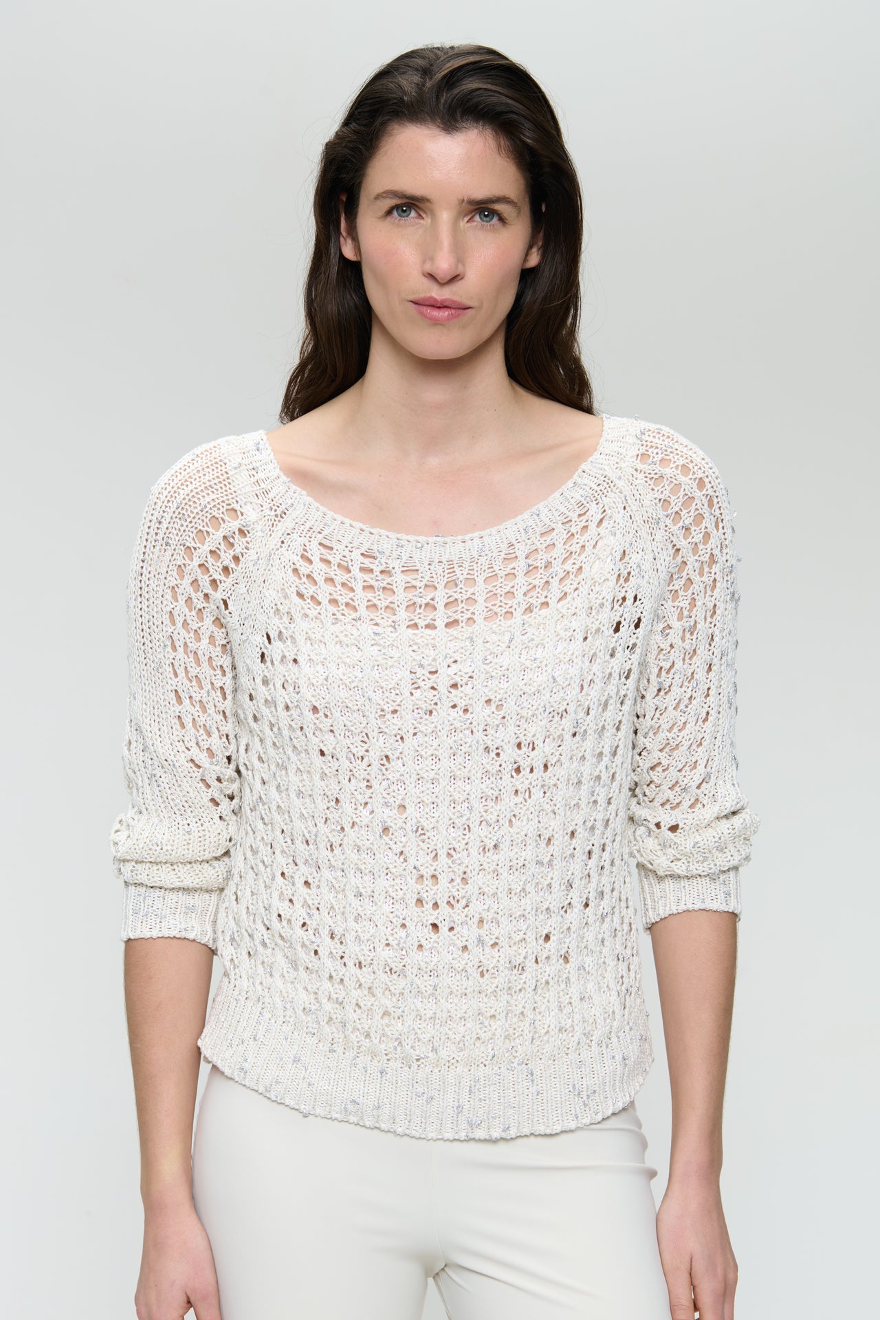 Summer cotton pullover 25041 | Off White
