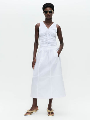 Maud cotton poplin skirt | White