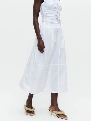 Maud cotton poplin skirt | White