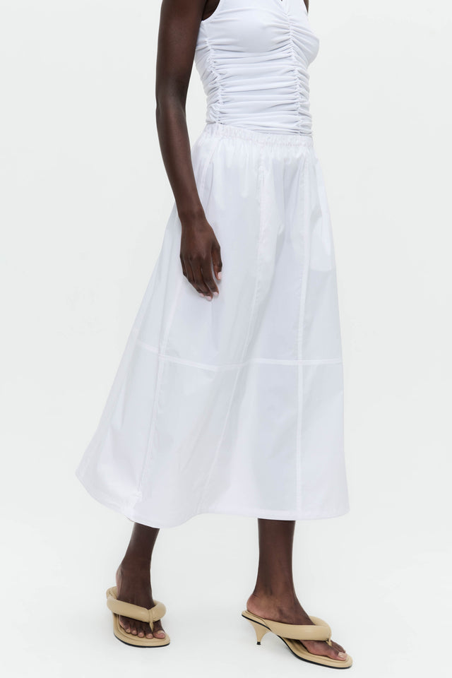 Maud cotton poplin skirt | White
