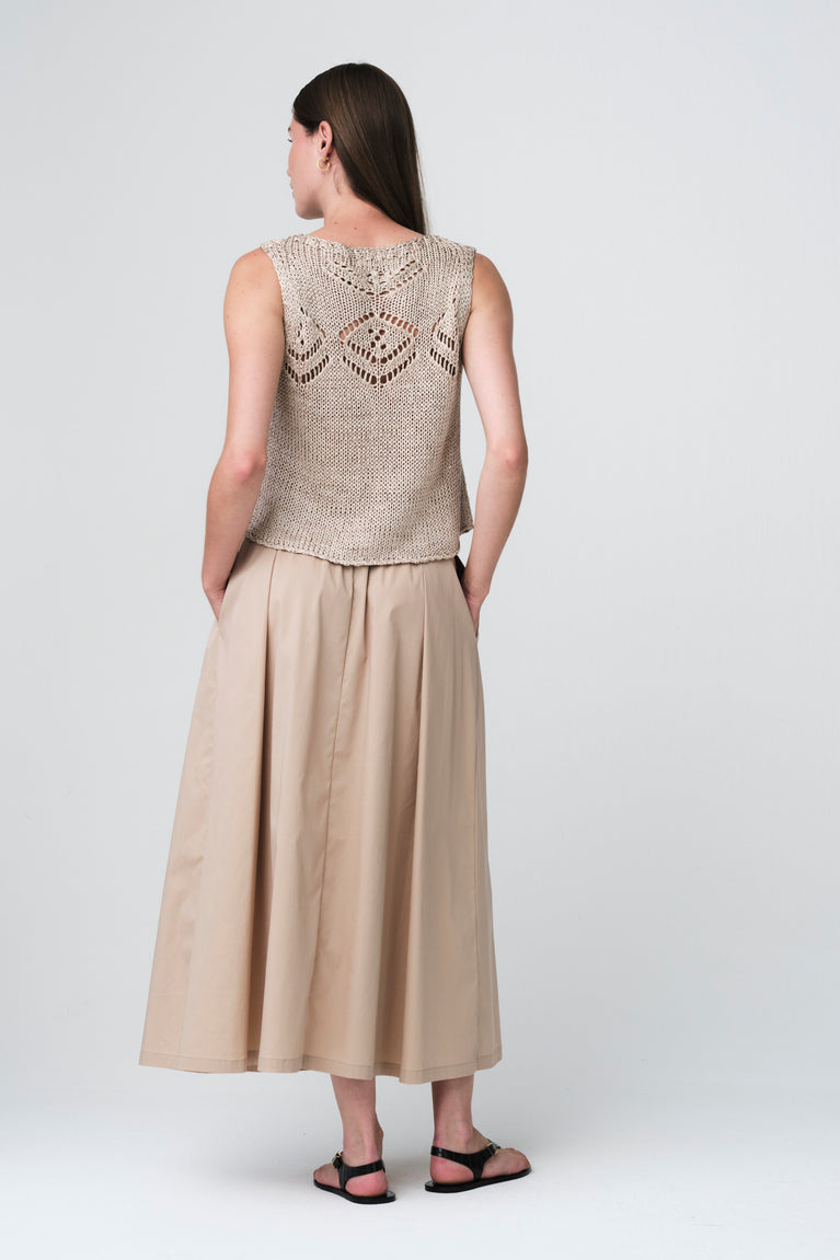 Sequined hole top 25052 | Beige