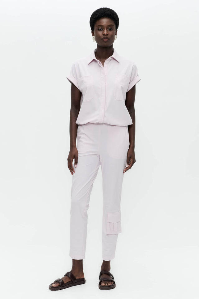 Renate blouse technical jersey | Light Pudra