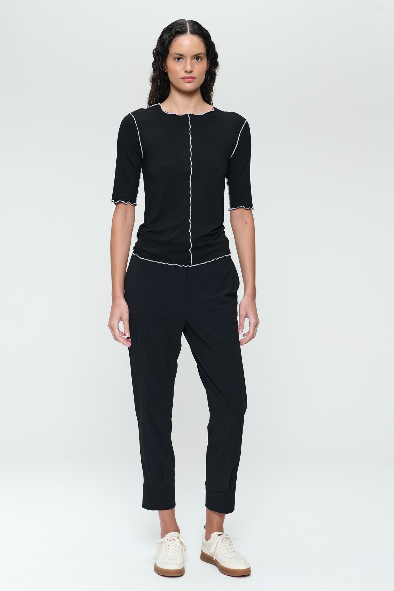 Delia structure technical jersey pants | Black
