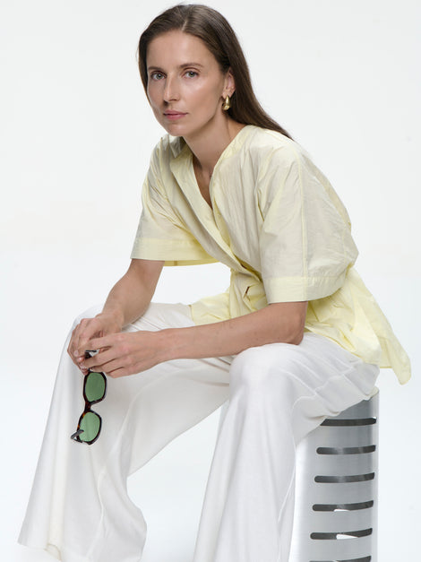 Hiroko cotton mix blouse | Yellow