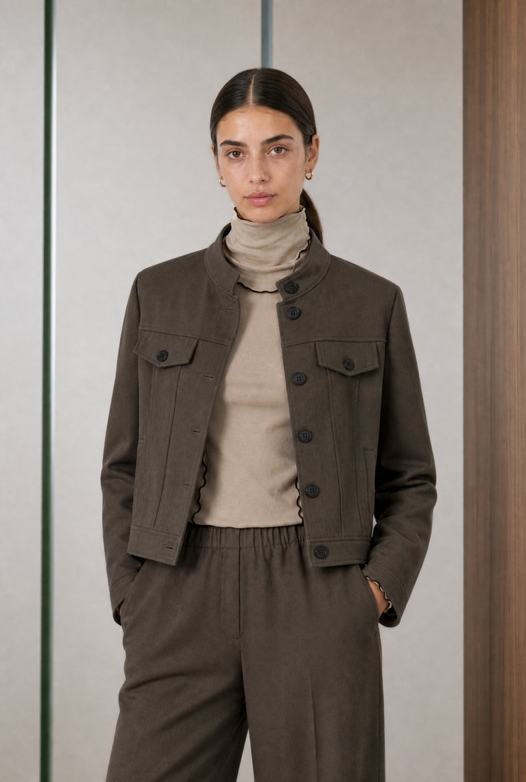 Ophelia viscose blend short jacket | Melange