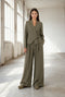 Jade fitted viscose blazer | Green Melange