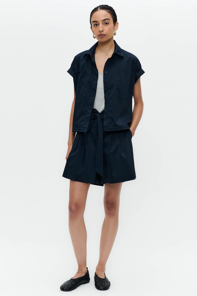 Renate poplin blouse | Blue
