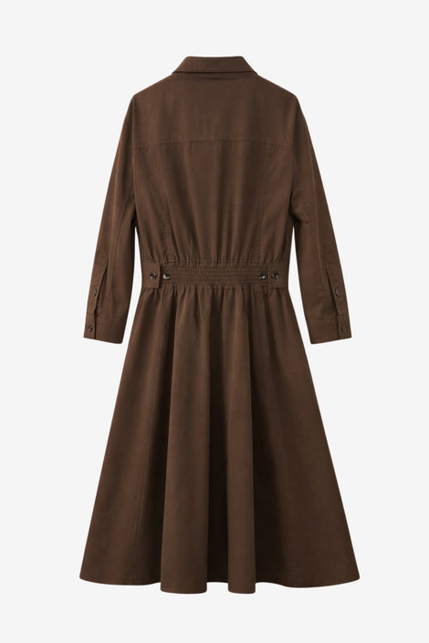 Amara polon shirt dress | Dark Brown