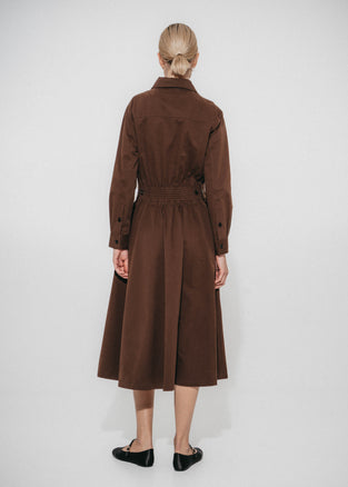 Amara polon shirt dress | Dark Brown